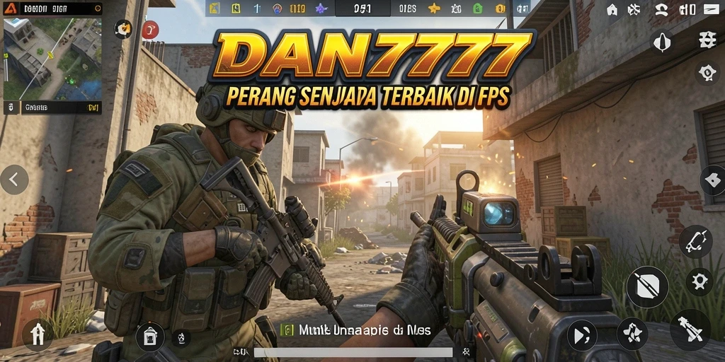 Tampilan gameplay intens dan seru dalam DAN777 di arena FPS.