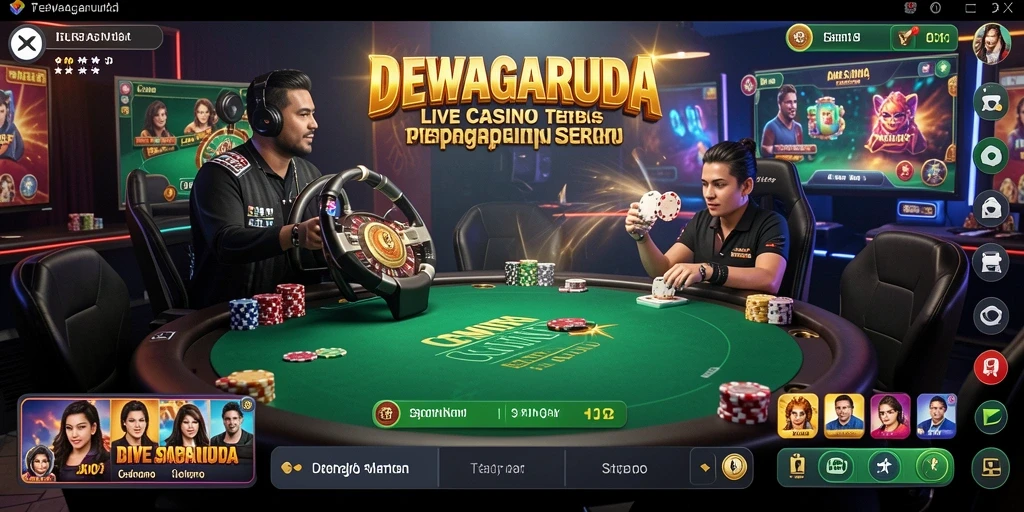Tampilan permainan Live Casino yang seru dan interaktif di DEWAGARUDA.