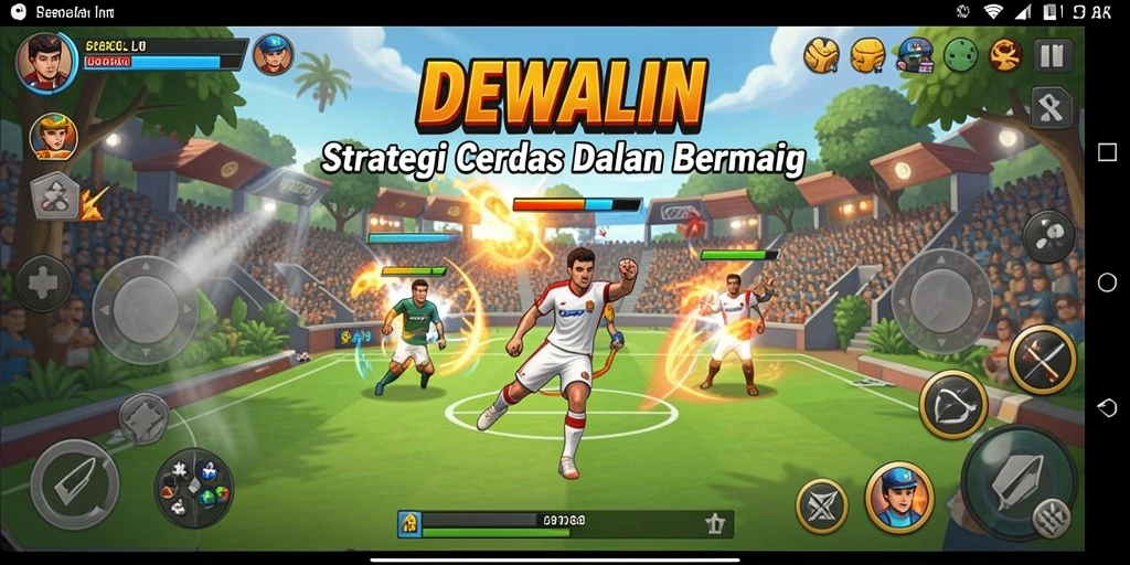 Tangkapan layar DEWALIN menunjukkan aksi pertempuran strategi yang intens.