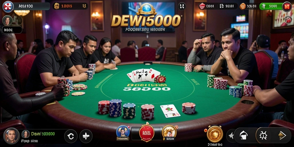 Tampilan menawan gameplay Poker di DEWI5000.
