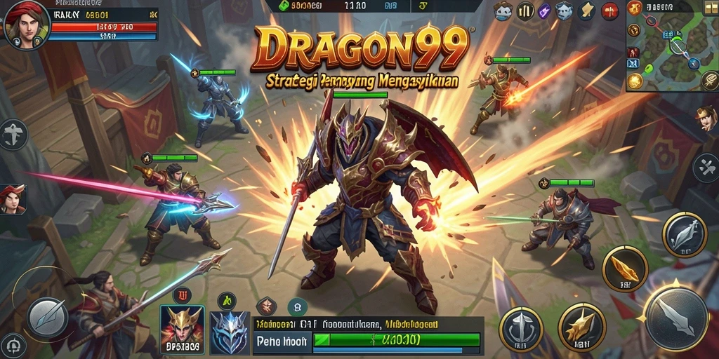 Tampilan gameplay seru dalam DRAGON99 yang menampilkan strategi pertempuran.