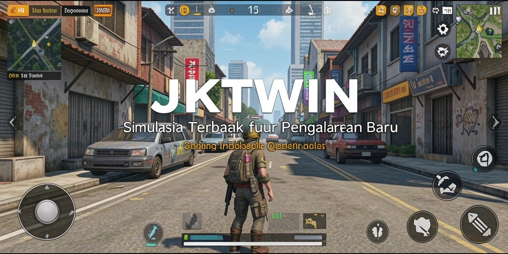 Screenshot utama JKTWIN menunjukkan gameplay simulasi yang mendebarkan.