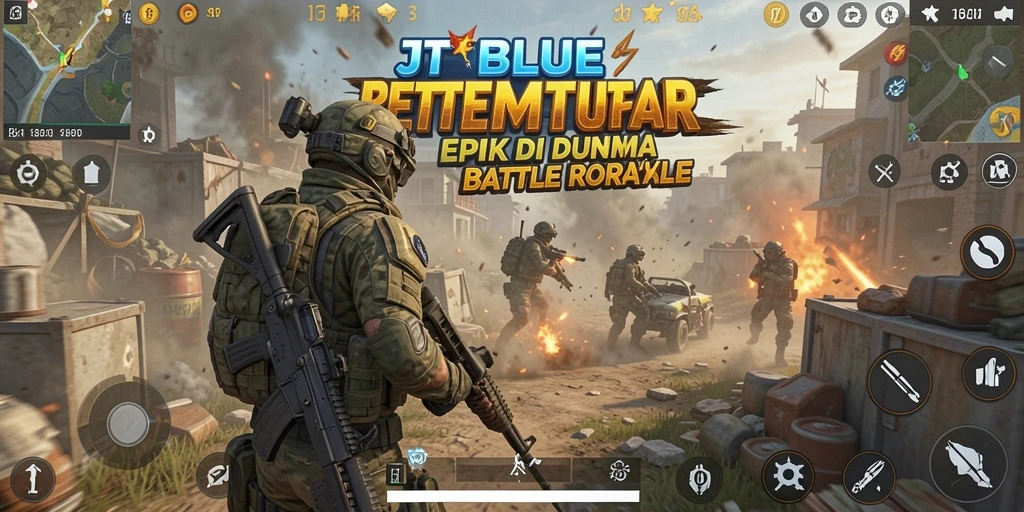 Tangkapan layar gameplay JTBLUE yang mendebarkan dengan pertarungan intens.