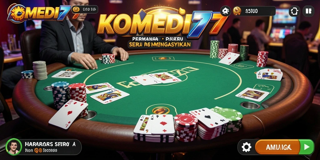 Tampilan menarik dari gameplay Poker di KOMEDI77.
