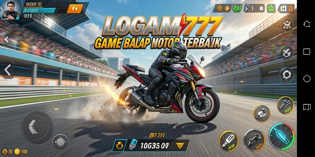 Tangkapan layar menampilkan aksi balap motor yang seru dan mendebarkan.