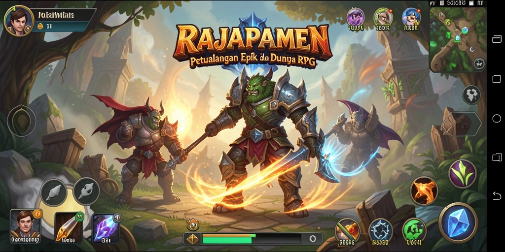 Screenshot gameplay RAJAPAMEN menampilkan pertarungan seru dan grafis yang memukau.
