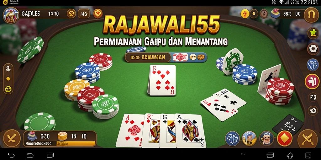 Screenshot gameplay RAJAWALI55 yang menampilkan momen seru bermain Gaple.