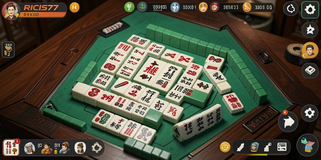 Tampilan gameplay RICIS77 yang mengasyikkan dan menantang di Mahjong.
