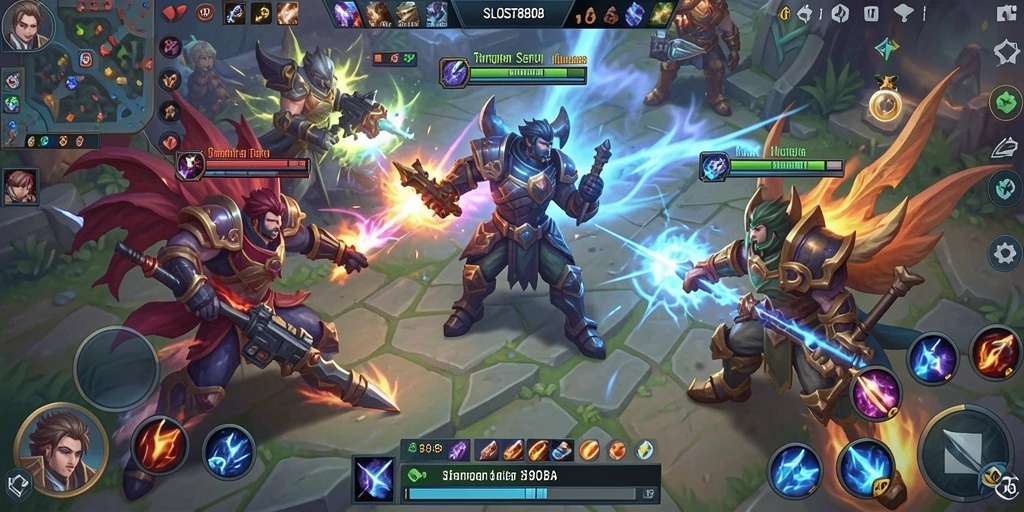 Tampilan menarik dari gameplay pertarungan di <strong>SLOST8808</strong>