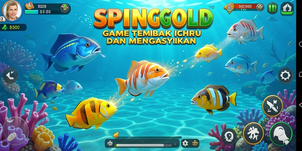 Menampilkan aksi menembak ikan seru di SPINGOLD.