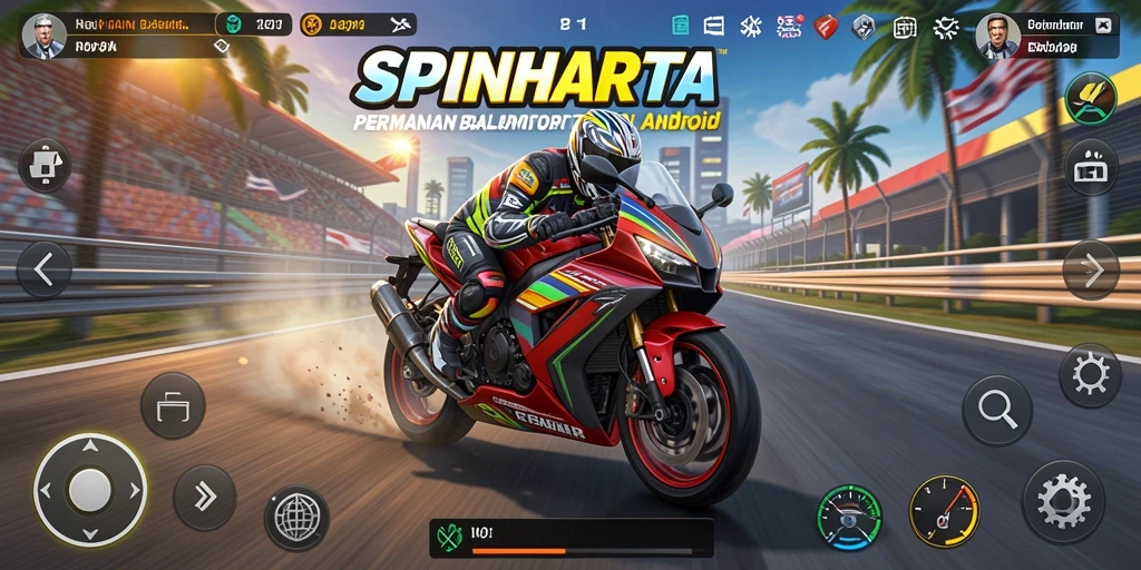 Gameplay balap motor yang mendebarkan dan penuh adrenalin.